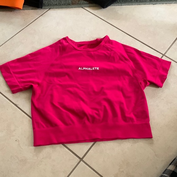 Alphalete Tops - Alphalete Pink Amplify Crop Top
